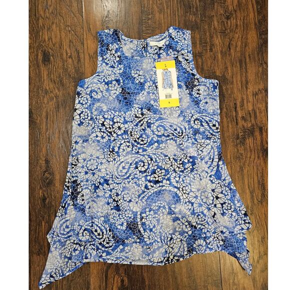 Fever Blouse Size Small Blue White Floral New Blouse - Picture 1 of 3